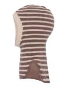 Mp Denmark Bergen Striped Balaclava Brun