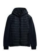 Superdry Sport Hood Storm Fleece Hybrid Jkt Marinblå