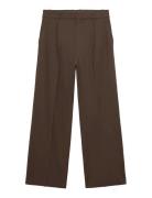 Mango Low-Rise Wide-Leg Trousers Brun