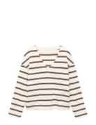 Mango Striped Cotton-Blend Sweatshirt Beige