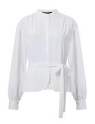 French Connection Arezzo Ls Waist Tie Shirt Vit