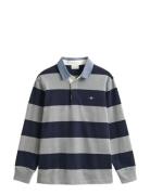 GANT Reg Chambray Stripe Heavy Rugger Grå