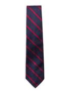 Polo Ralph Lauren Striped Silk Repp Narrow Tie Marinblå