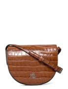 Lauren Ralph Lauren Croc-Embossed Medium Witley Crossbody Brun