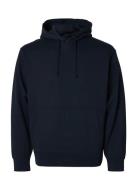 Selected Slhrelaxluke Ls Sweat Hoodie Noos Marinblå