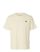 Selected Slhreg-Salz Emb Ss O-Neck Tee Kräm
