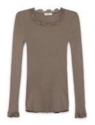 Rosemunde Silk T-Shirt W/ Lace Brun
