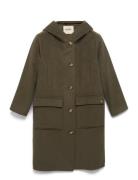 MOS MOSH Mmkenya Hoodie Wool Coat Khaki Green