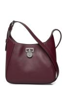 Lauren Ralph Lauren Leather Small Tanner Shoulder Bag Burgundy