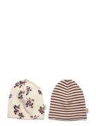 Petit Piao Beanie Hat 2 Pack Kräm