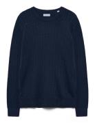 Jack & J S Jjeemil Knit Cable Crew Neck Noos Marinblå