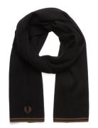 Fred Perry Twin Tipped Merino Wool Scarf Svart