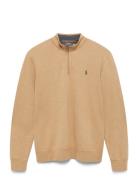 Polo Ralph Lauren Luxury Jersey Quarter-Zip Pullover Beige