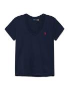 Polo Ralph Lauren Cotton Jersey V-Neck Tee Marinblå