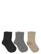 Mp Denmark Wool Rib Socks - 3-Pack Svart