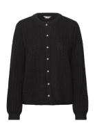 Object Objflora Re Ls Knit Button Cardigan Noos Svart