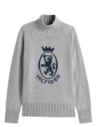 Tommy Hilfiger Wool Blend Graphic Mock-Nk Swt Grå