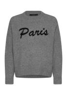 Vero Moda Vmboom Ls O-Neck Text Pullover Noos Grå