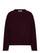 Selected Slfsia Ras Ls Knit New O-Neck Noos Burgundy