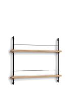 MOEBE Box Set, Magazine Shelving Ms.65.1, Black Shelves, Black Legs Be...