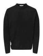 ONLY & SONS Onspage Rlx Ls Crew Knit Xt Svart