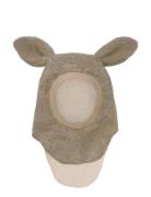 Huttelihut Balaclava Ears Wool Teddy Beige