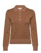 GANT Monogram Knit Polo Brun