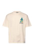 Scotch & Soda Loose Fit Front And Back Artwork T-Shirt Kräm