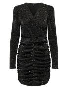 ONLY Onlnelly L/S Shine Wrap Dress Cs Jrs Svart