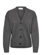 Davida Cashmere V-Neck Wide Cardigan Grå