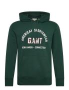 GANT Printed Graphic Hoodie Grön