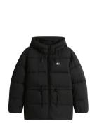 Tommy Jeans Tjw Hooded Midi Puffer Jacket Svart