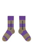 THE ANIMALS OBSERVATORY Purple Worm Socks Lila