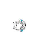 Pandora Fish Sterling Silver Charm With Shimmering White And Turquoise...