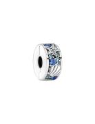 Pandora Starfish And Shell Sterling Silver Clip With Icy Green, Bleach...