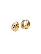 Pandora Rippled 14K Gold-Plated Hoop Earrings Guld