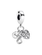 Pandora Infinity, Disc And Heart Sterling Silver Dangle With Clear Cub...