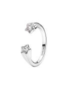 Pandora Shooting Star Sterling Silver Open Ring With Clear Cubic Zirco...