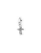 Pandora Cross Sterling Silver Mini Dangle With Clear Cubic Zirconia Si...