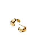 Pandora Rippled 14K Gold-Plated Hoop Earrings Guld