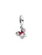 Pandora Disney Minnie Mouse Sterling Silver Dangle With Clear Cubic Zi...