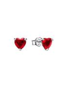 Pandora Heart Sterling Silver Stud Earrings With Cherries Jubilee Red ...