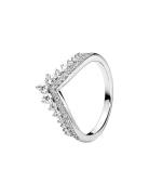 Pandora Tiara Wishb Silver Ring With Clear Cubic Zirconia Silver