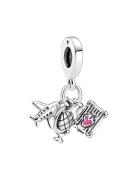 Pandora Airplane, Globe And Suitcase Sterling Silver Dangle With Pink ...