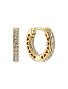 Pandora 14K Gold-Plated Hoop Earrings With Clear Cubic Zirconia Guld