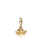 Pandora Firefly 14K Gold-Plated Dangle With Yellow Photoluminescent Gl...