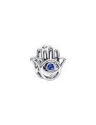 Pandora Hamsa Hand Sterling Silver Charm With Stellar Blue Crystal Sil...