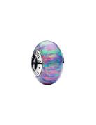 Pandora Sterling Silver Charm With Lavender Purple Lab-Created Opal Li...