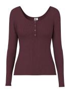 Pieces Pckitte Ls Top Jrs Noos Bc Burgundy