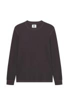 WOOD WOOD Wwemil Waffle Ls T-Shirt Brun